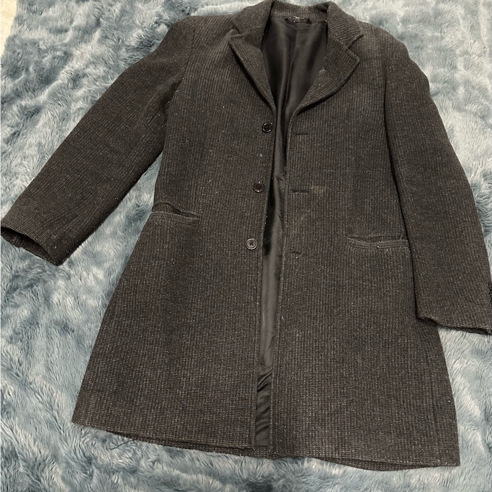 Milor Men's Charcoal Gray Wool Pea Coat